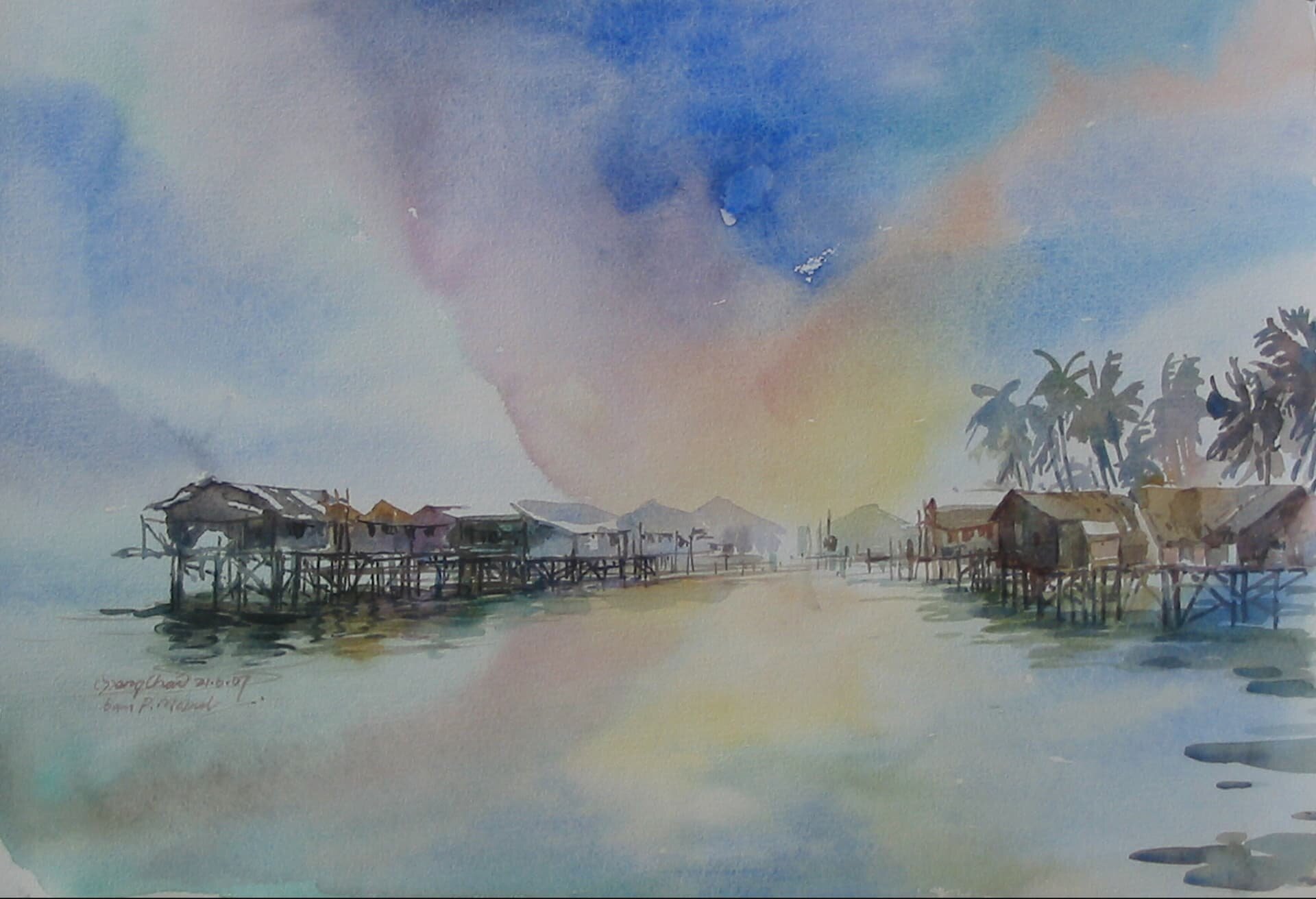 6AM • Mabul Island (2007) by Angelo Chia Seng Chai, original Malaysian contemporary artwork