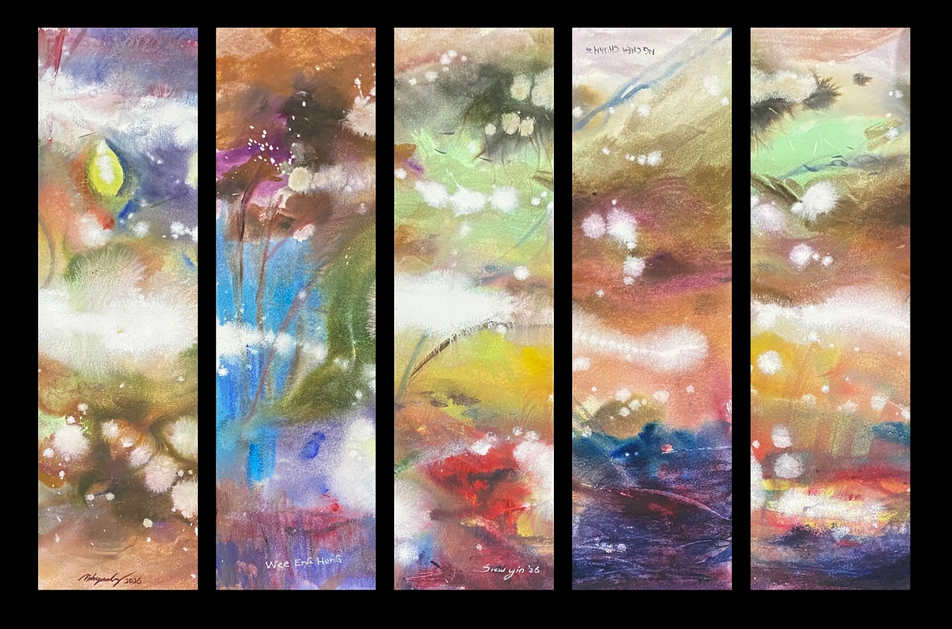 同纸 • 同知 Congeniality — five-panel watercolour, 2026