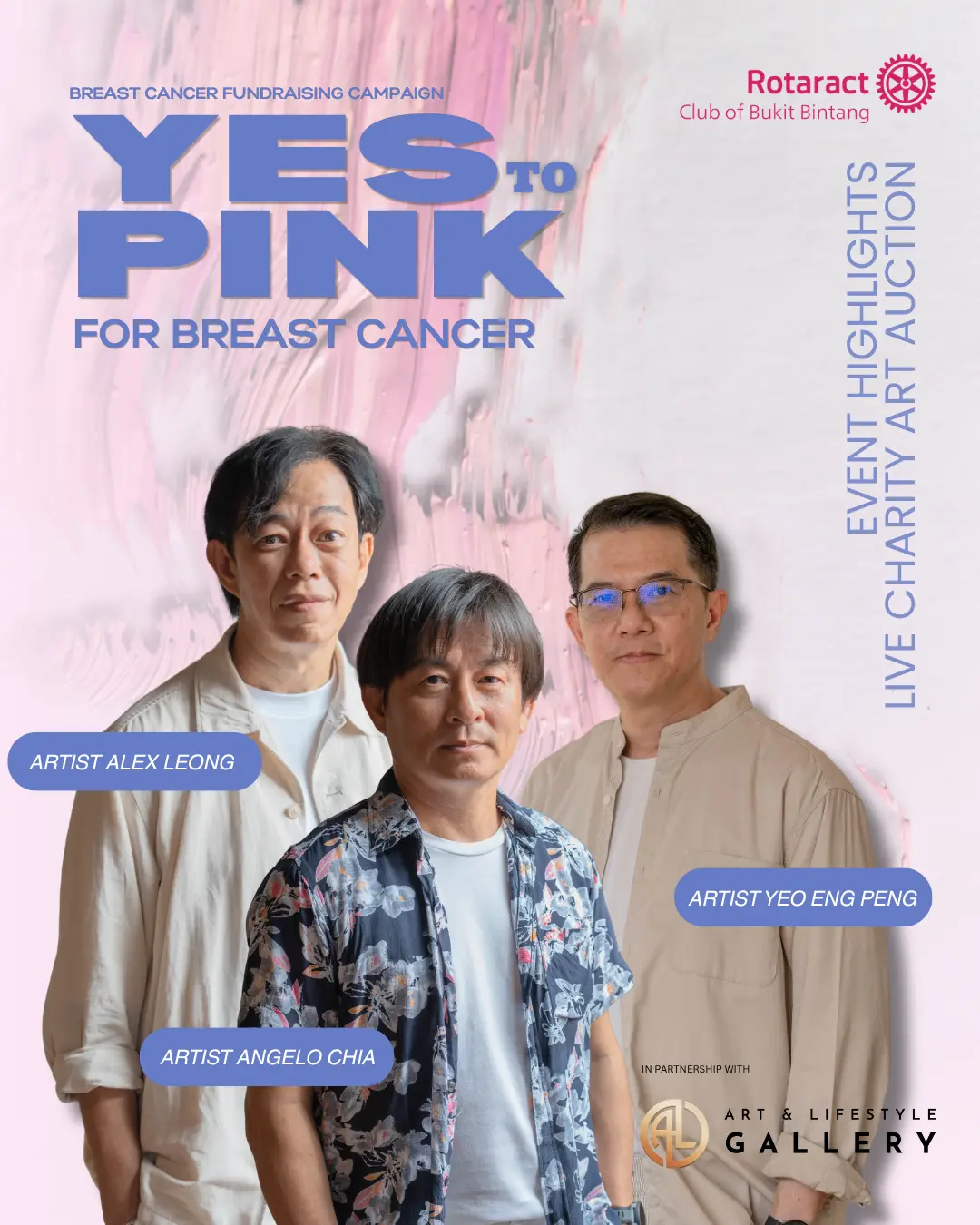 Yes to Pink charity art auction poster